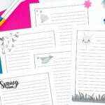 Free Printable Spring Writing Paper Plus 10 Spring Writing Prompts Within Printable Spring Lined Paper