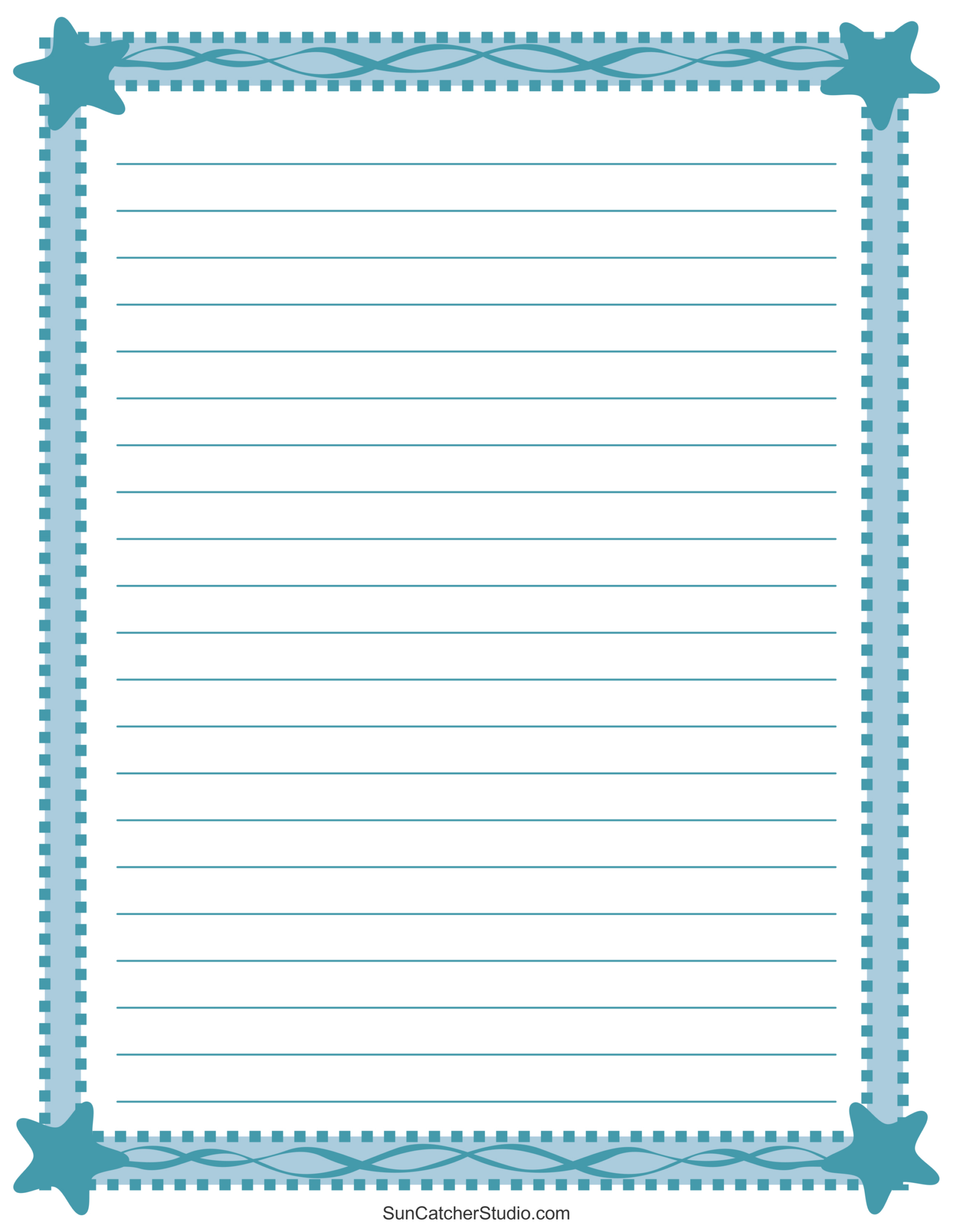 Free Printable Stationery And Lined Letter Writing Paper – Free for Printable Lined Writing Paper With Border