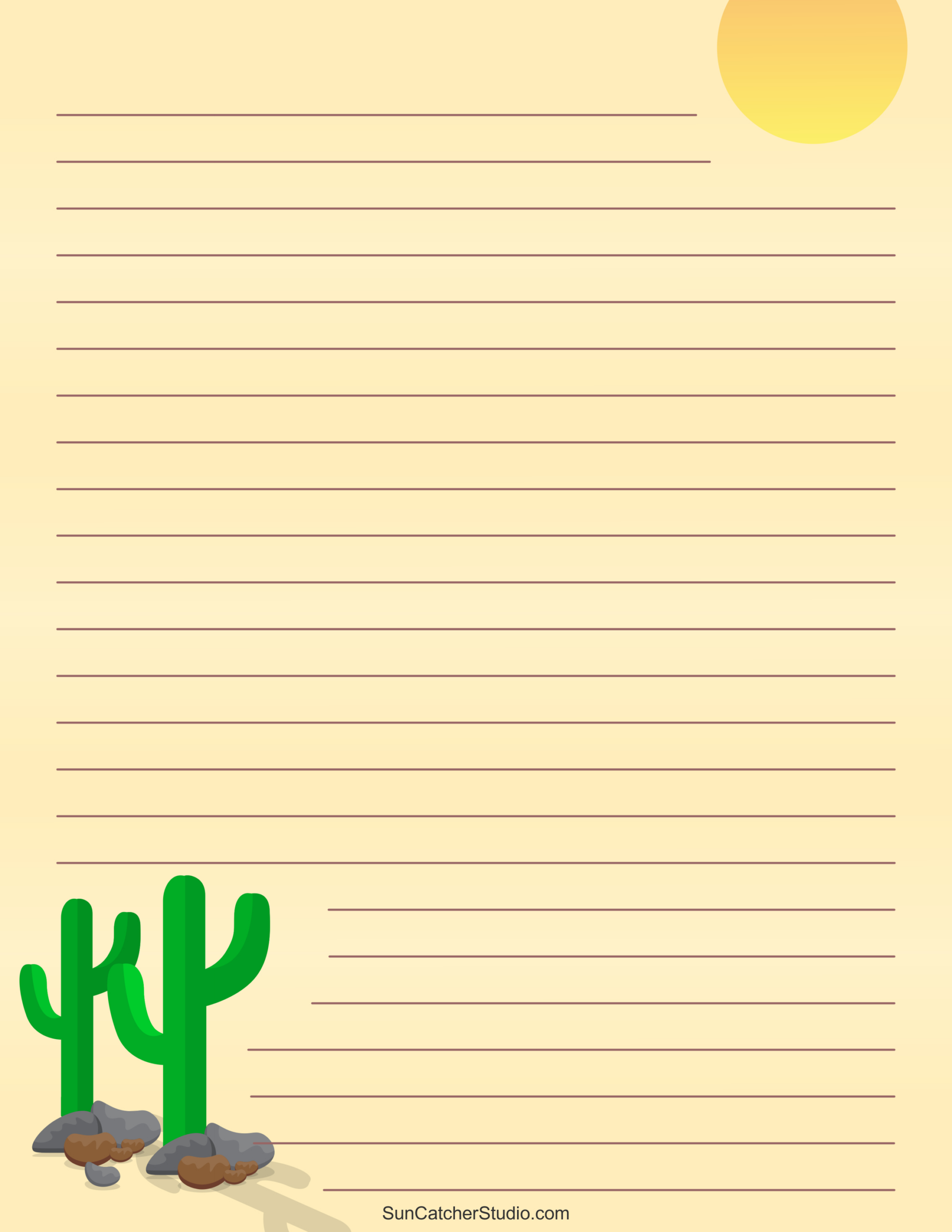 Free Printable Stationery And Lined Letter Writing Paper – Free for Yellow Lined Paper Printable