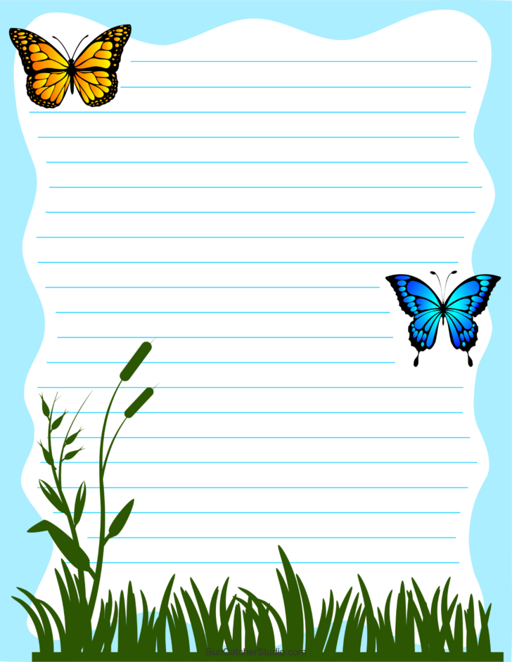 Free Printable Letter Writing Decorative Printable Lined Paper with Border