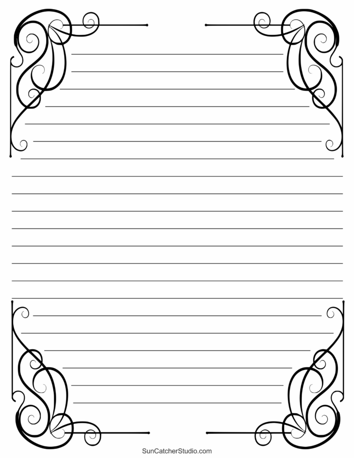 Cute Lined Paper Printable Black and White