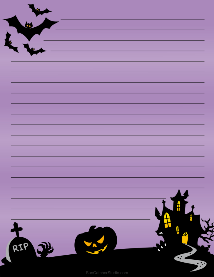 Free Printable Halloween Lined Paper