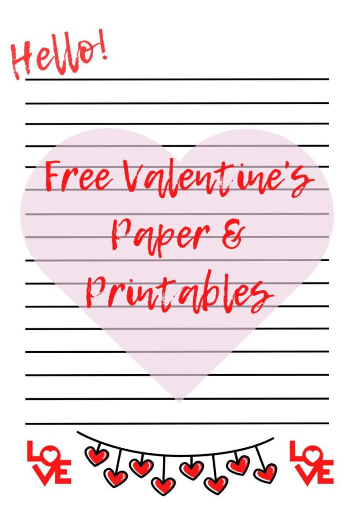 Valentine Lined Paper Printable