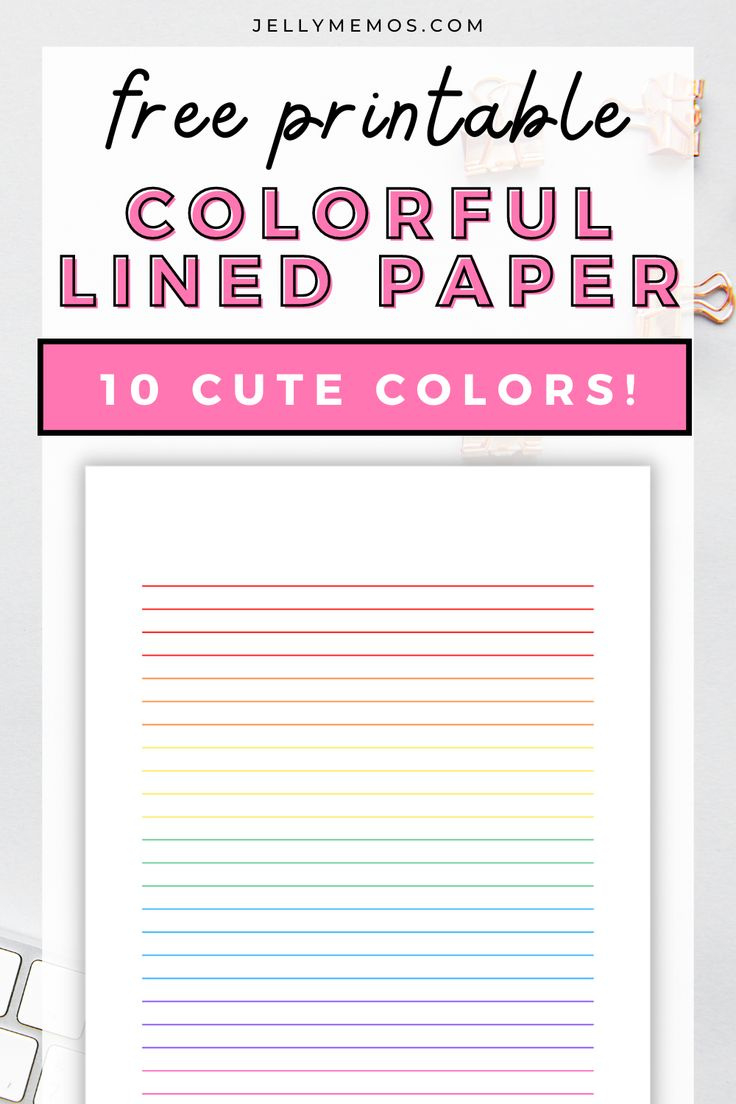 Fun &amp;amp; Free Printable Notebook Paper! 10 Colorful Lined Note Paper with regard to Free Printable Rainbow Lined Paper