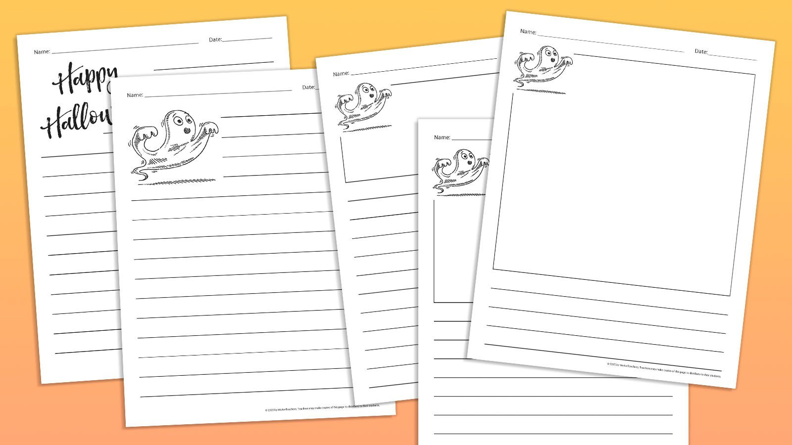 Get Free Halloween Writing Paper + 20 Spooky Writing Prompts within Free Printable Halloween Lined Paper