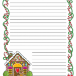 Gingerbread Printable Border Paper With And Without Lines | A To Z Inside Printable Lined Story Writing Paper