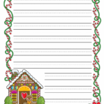 Gingerbread Printable Border Paper With And Without Lines | A To Z With Free Printable Lined Christmas Paper