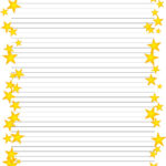 Gold Star Border Lined A4 Writing Paper   Etsy Denmark Regarding Printable Yellow Lined Paper