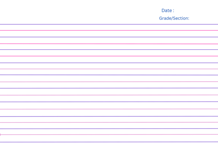 Lined Paper For Grade 1 Printable
