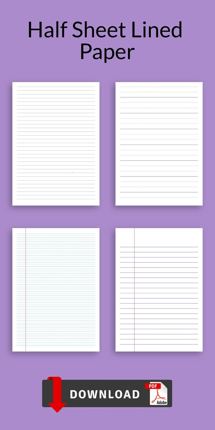 Half Sheet Lined Paper within Half Sheet Lined Paper Printable