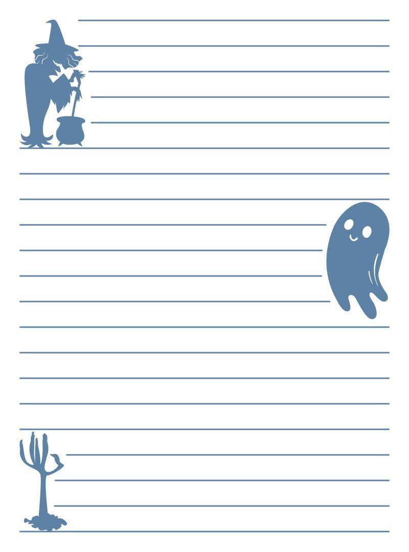 Halloween Writing Paper - 15 Free Pdf Printables | Printablee in Printable Halloween Lined Paper