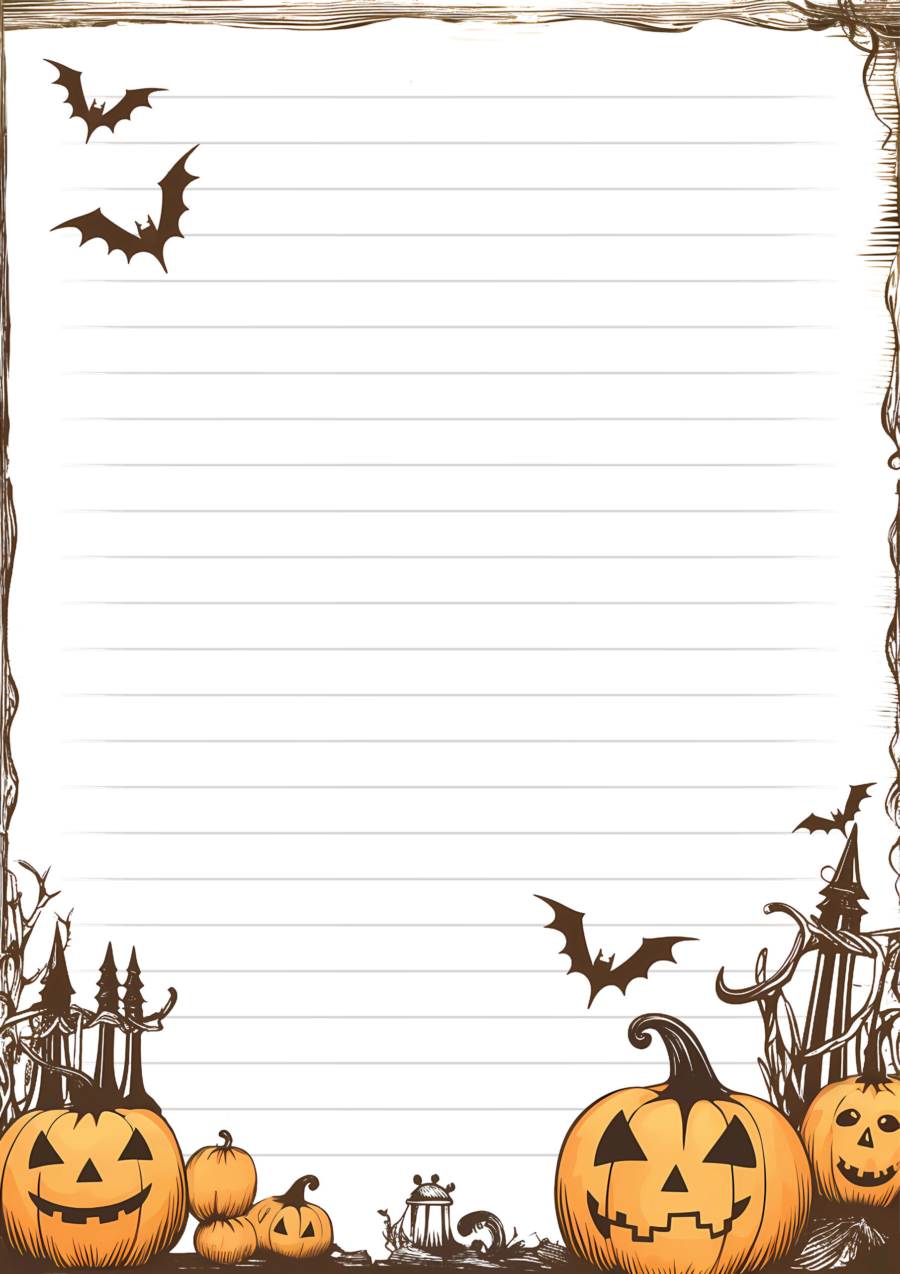 Halloween Writing Paper Free Google Docs Template - Gdoc.io regarding Printable Halloween Lined Paper