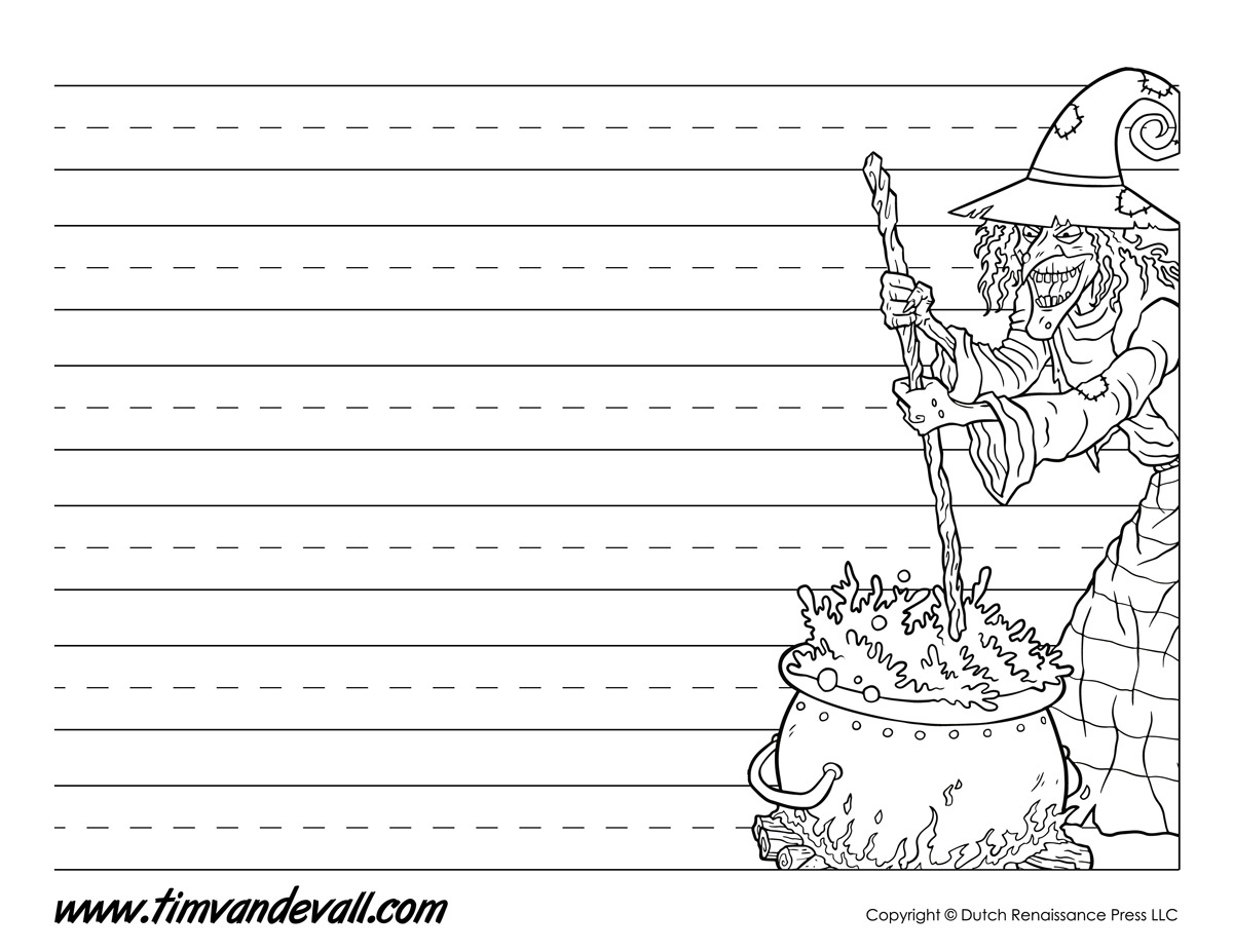 Halloween Writing Paper Template - Tim&amp;#039;S Printables regarding Halloween Lined Paper Printable