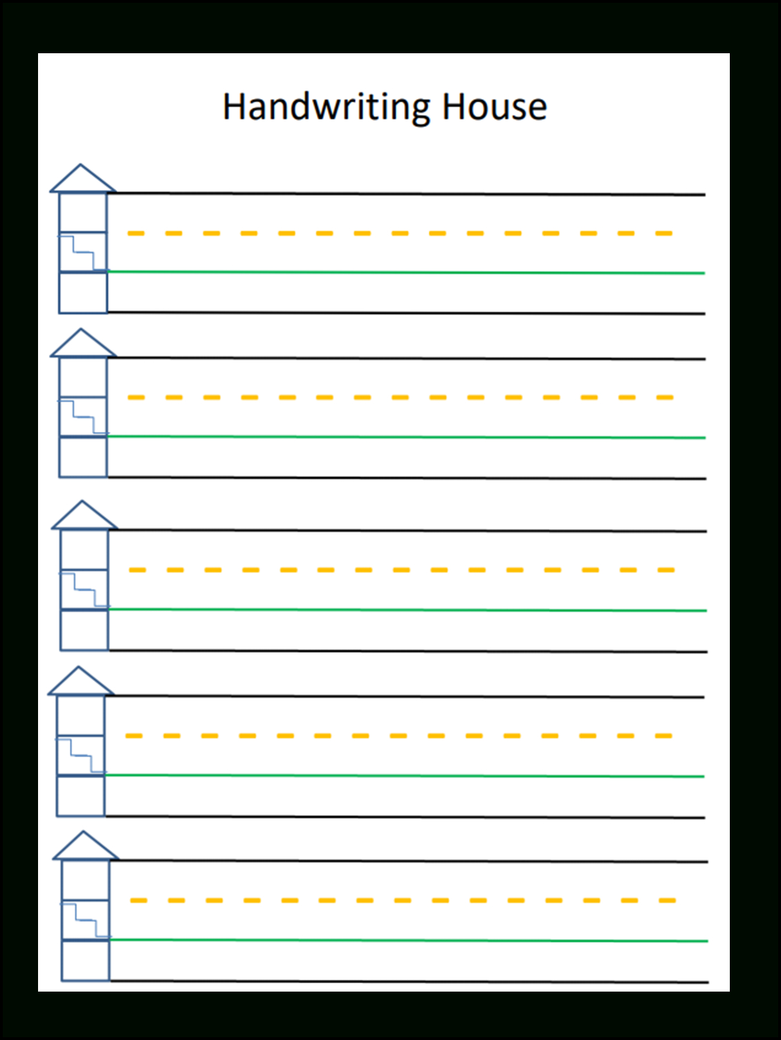 Handwriting House Sheet Free within Handwriting House Printable Free