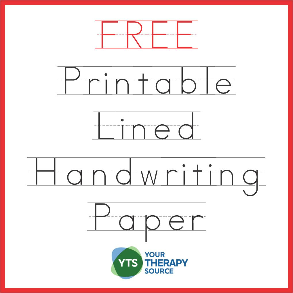 Handwriting Paper Printable - Free - Your Therapy Source with Primary Lined Paper Free Printable