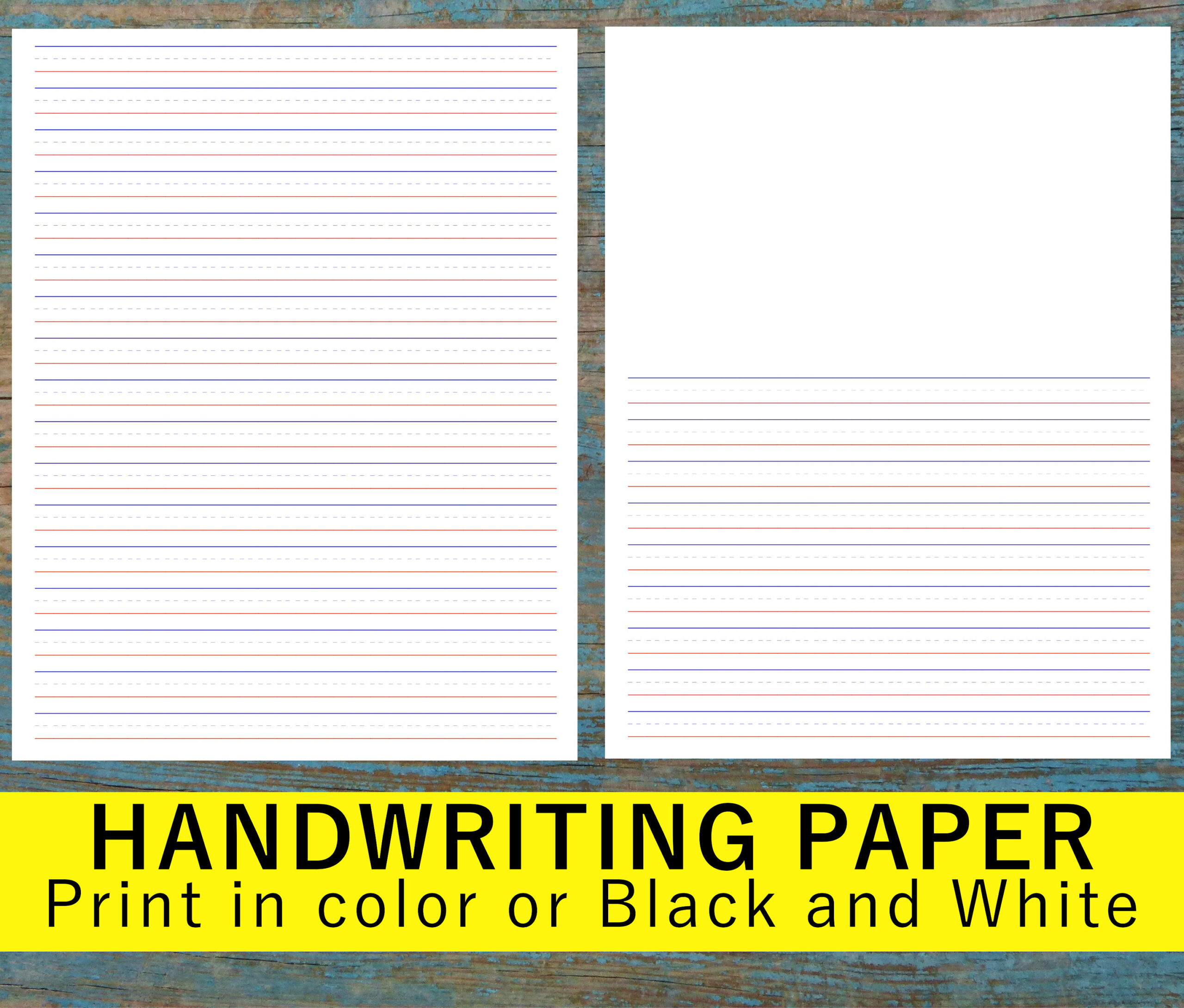 Handwriting Paper Printable - Story Writing Paper - Printable throughout Printable Lined Story Writing Paper