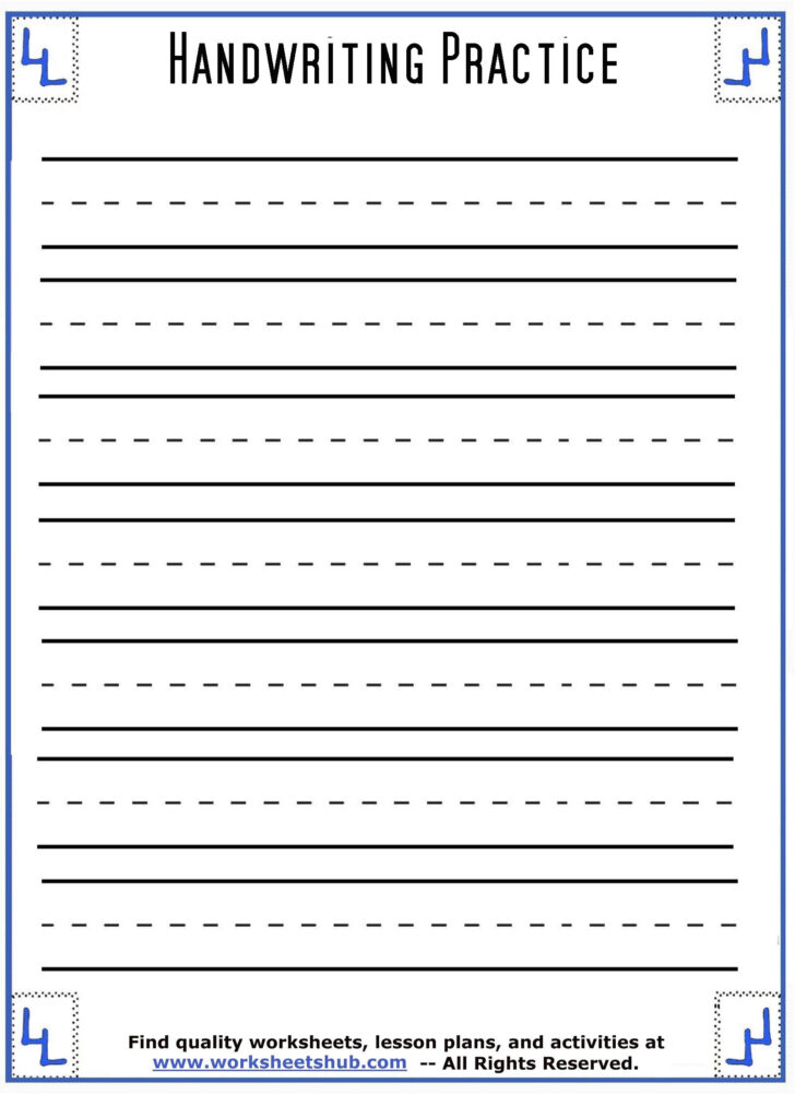Printable Lined Paper For Cursive Writing