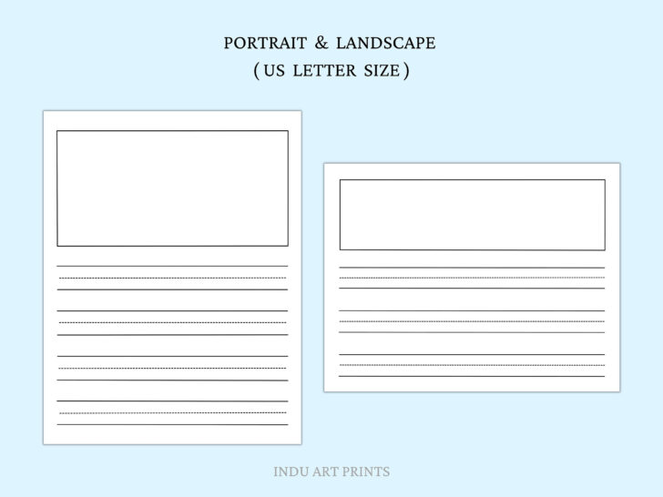 Printed Landscape Lined Paper