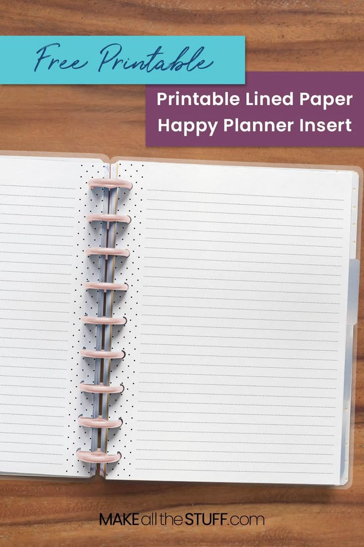 Happy Planner Notes Printable Free, Mini Happy Planner Printables intended for Happy Planner Lined Paper Printable