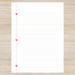 Heart Paper Printable Stationery Template / Letter Note Paper 8.5 Within Heart Lined Paper Printable