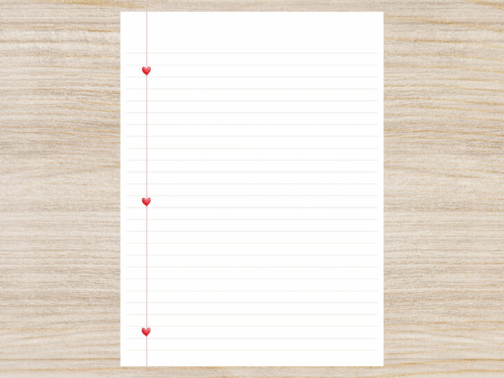 Heart Lined Paper Printable