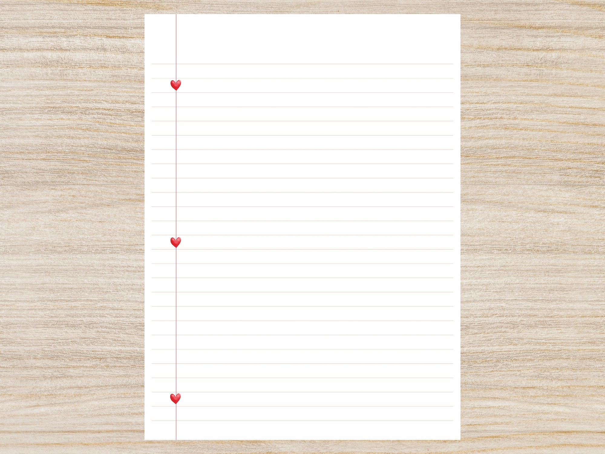 Heart Paper Printable Stationery Template / Letter Note Paper 8.5 within Heart Lined Paper Printable