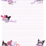 Hello Kitty And Friends Inspired Lined Writing Paper, Stationery Throughout Hello Kitty Lined Paper Printable