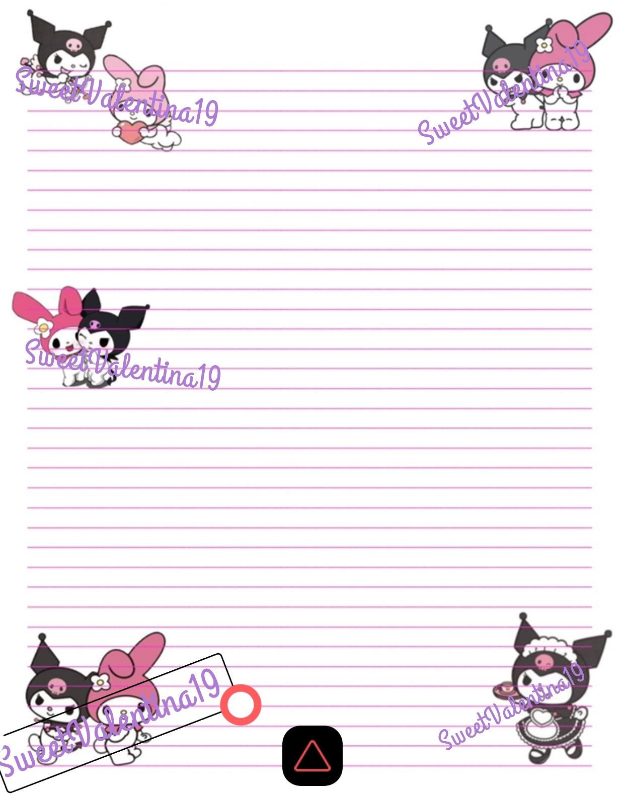 Hello Kitty And Friends-Inspired Lined Writing Paper, Stationery throughout Hello Kitty Lined Paper Printable