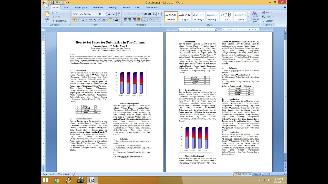 How To Set Two Column Paper For Publication pertaining to Lined Paper Split Into Two Columns Printable