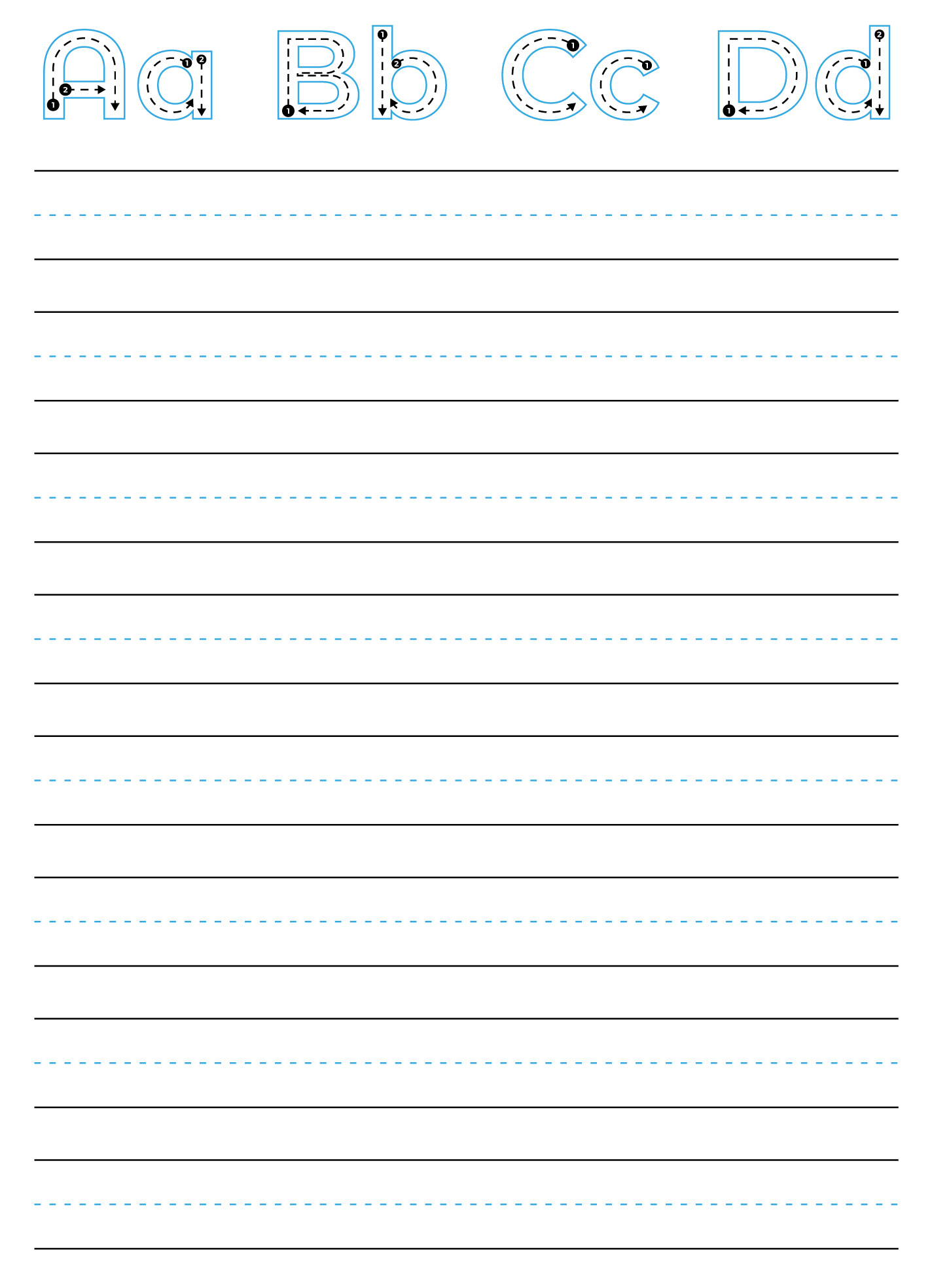 Kindergarten Lined Paper Free Google Docs Template - Gdoc.io with Lined Letter Paper Printable