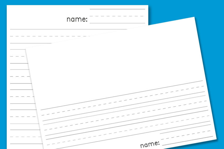 Printable Lined Paper Kindergarten