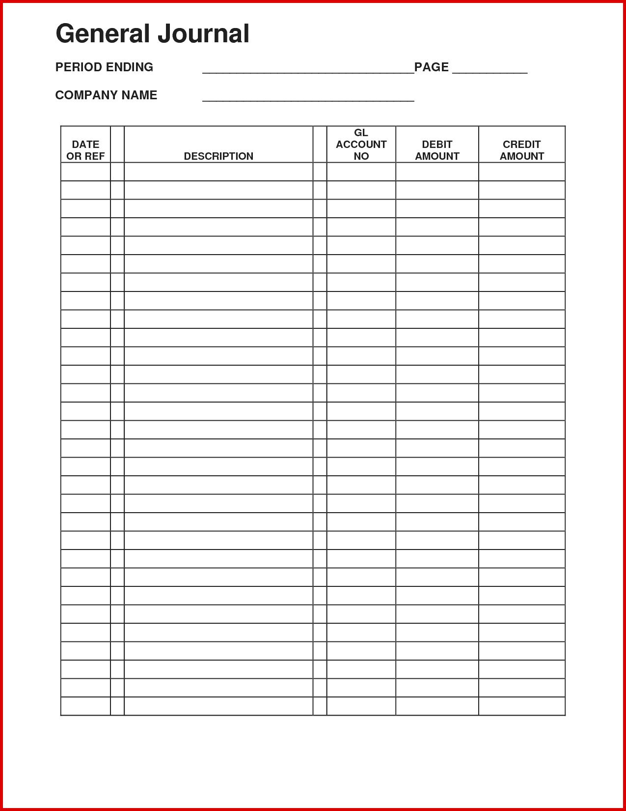 Large Print Check Ledger Ledger Sheets - Double Entry - Print Ez 8 with regard to Two-Column Ledger Form Printable