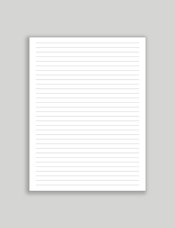 White Lined Paper Printable