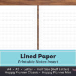 Lined Paper, Lined Paper Printable, Note Paper, Happy Planner Within Happy Planner Lined Paper Printable