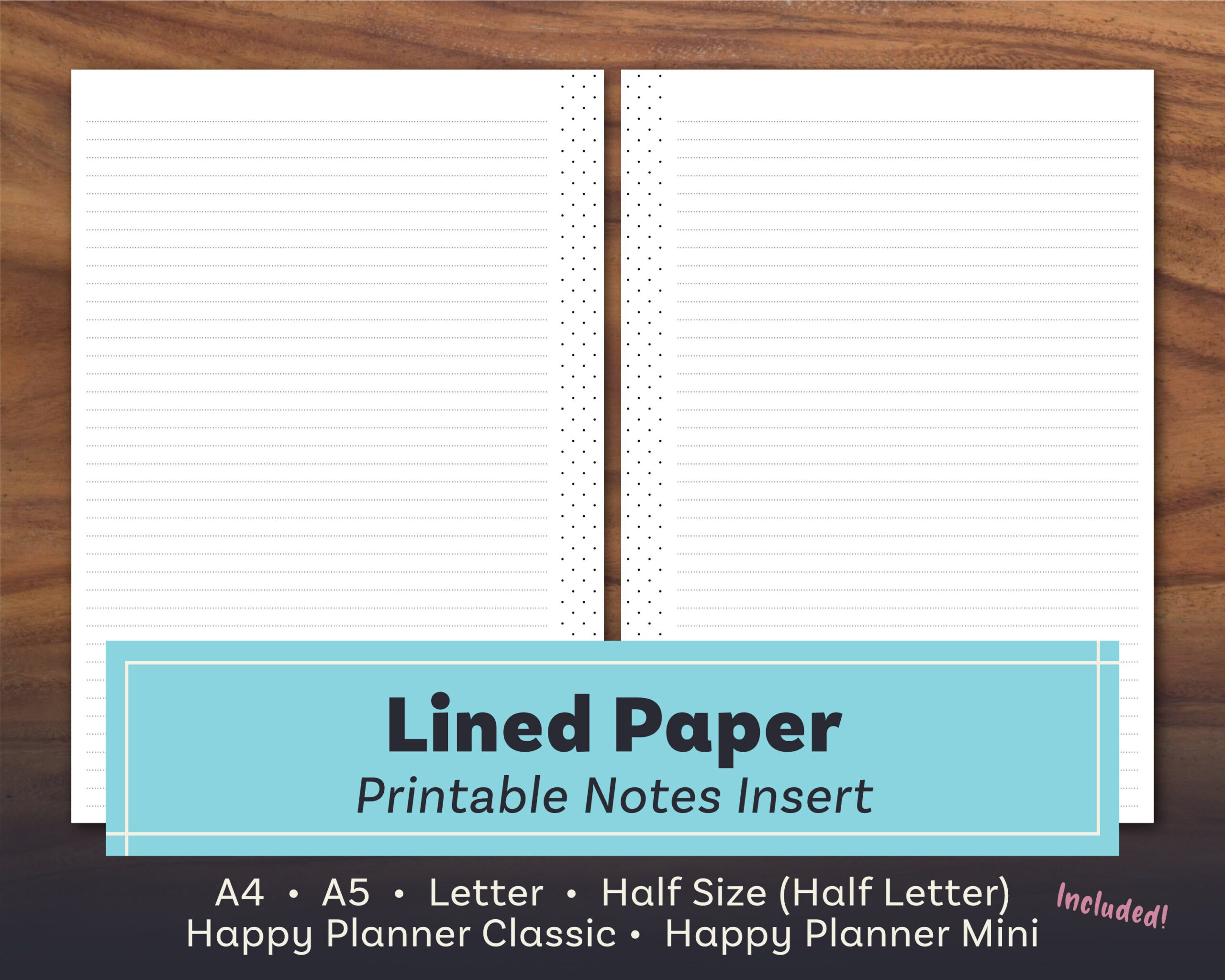 Lined Paper, Lined Paper Printable, Note Paper, Happy Planner within Happy Planner Lined Paper Printable