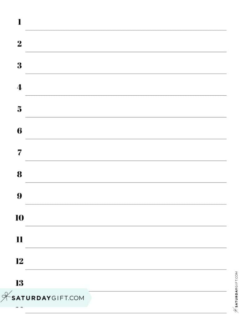 Lined Paper Printable Templates - 38 Free Printables | Saturdaygift intended for Printable Lined List Paper