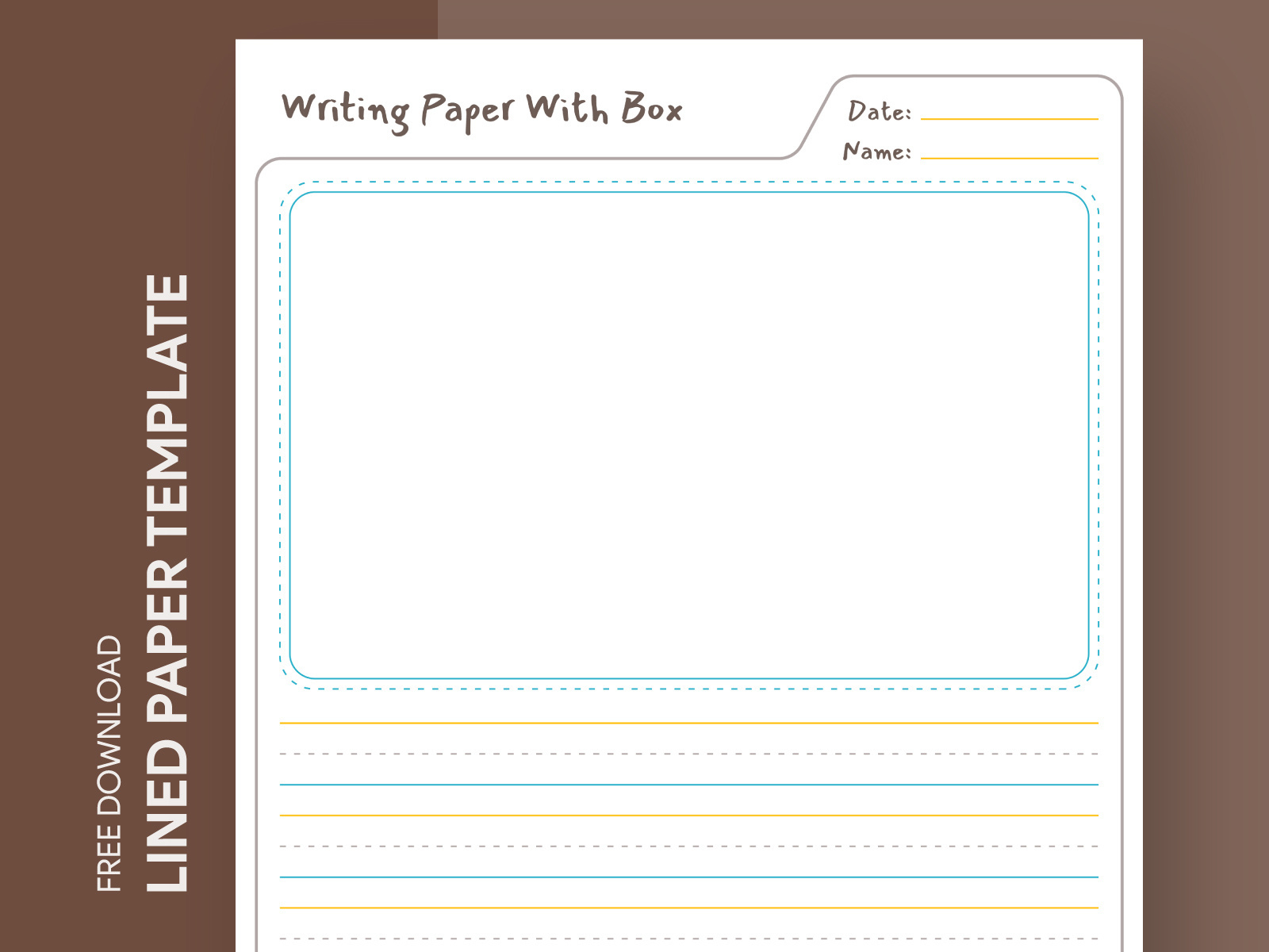 Lined Paper With Picture Box Free Google Docs Templategdoc On intended for Printable Lined Paper with Picture Box