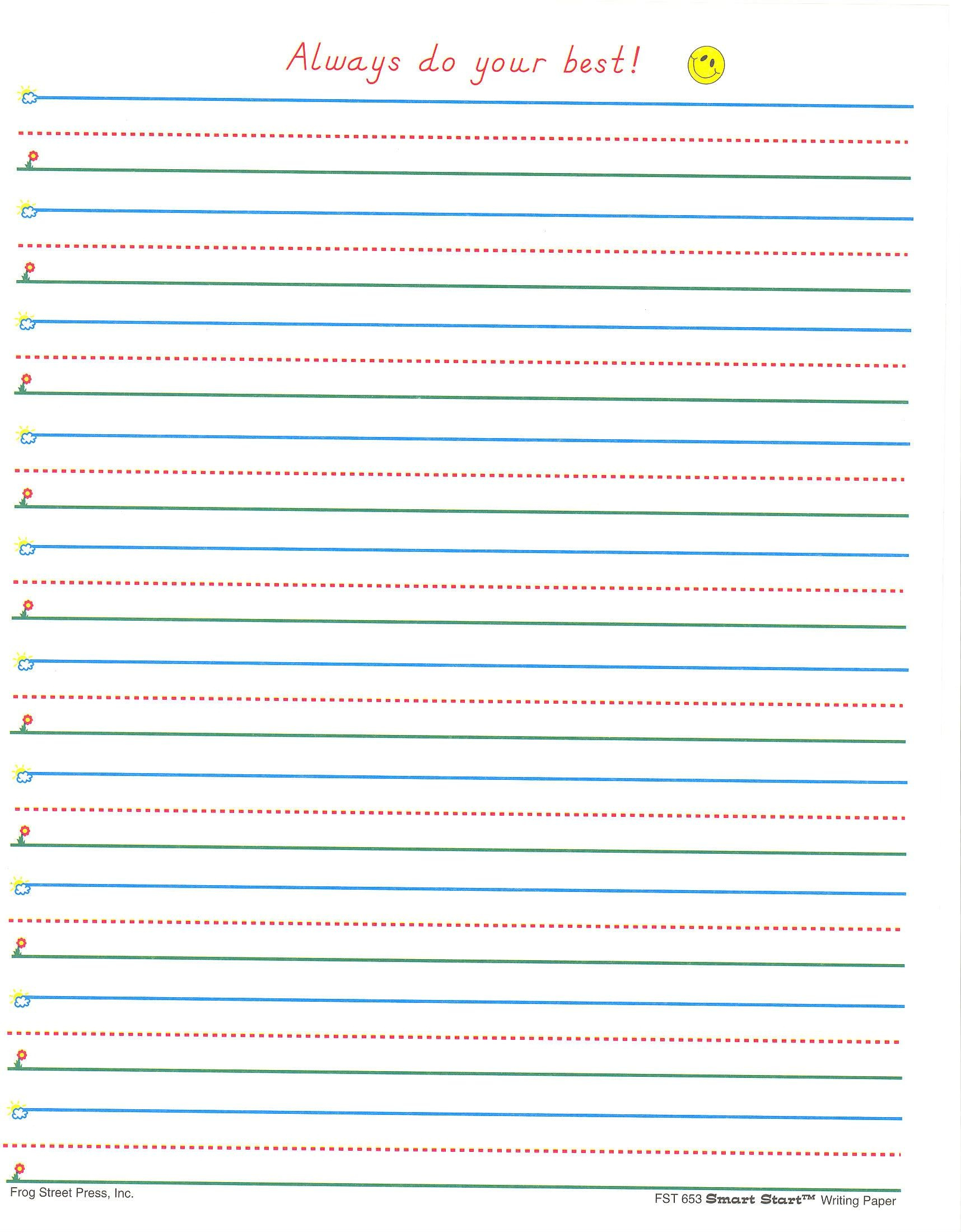 Lined Paper Writing Paper With Picture Drawing Space For inside Grade 1 Paper Line Spacing Template