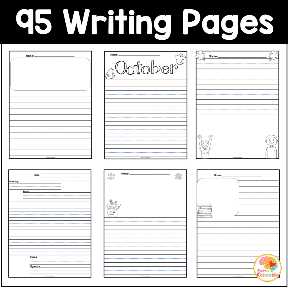 Lined Writing Paper Templates With Picture Box Printables pertaining to Printable Writing Paper with Lines and Picture Box