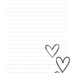 Love Stationery Paper *Download*   Etsy Pertaining To Black And White Heart Lined Paper Printable