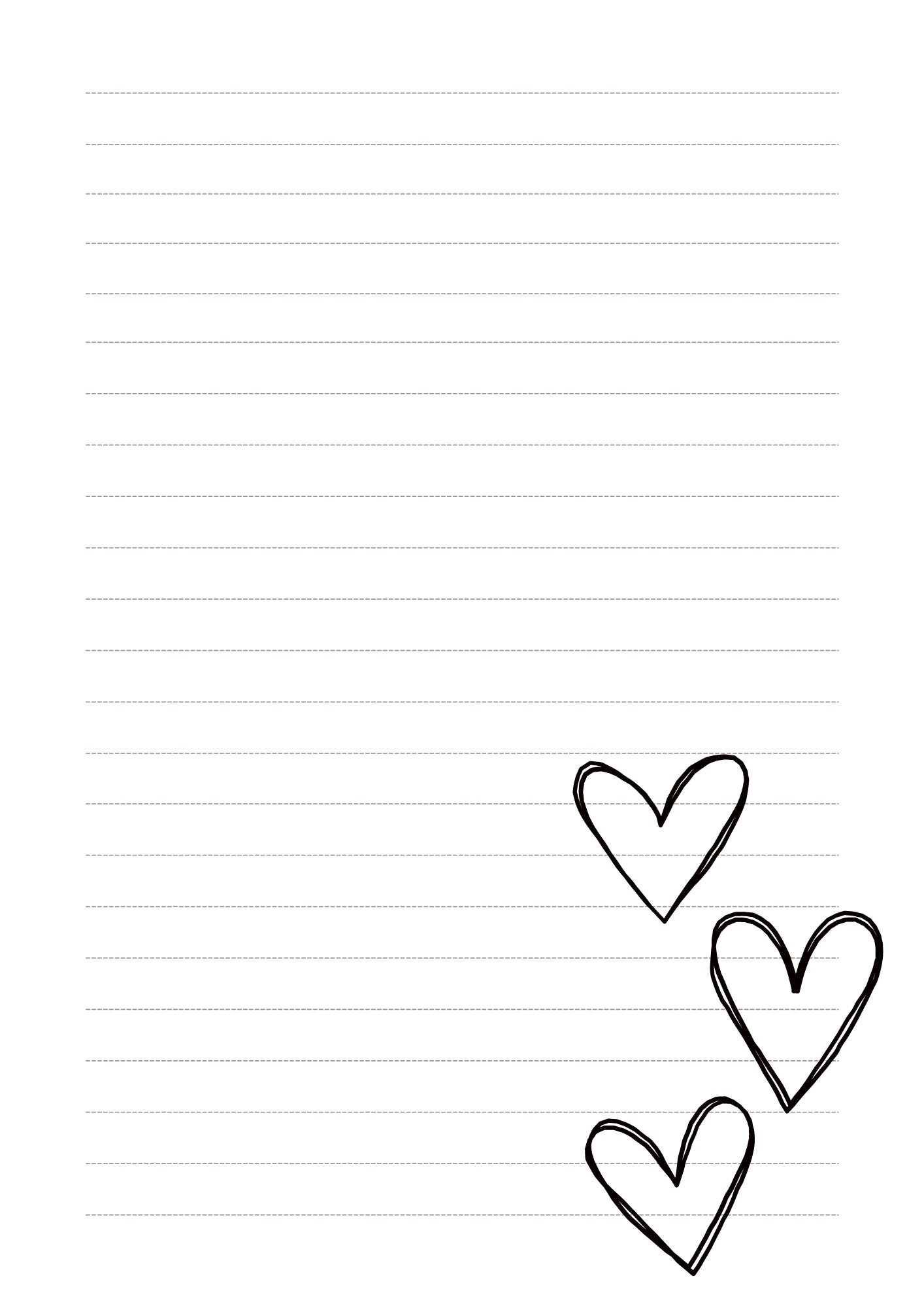 Love Stationery Paper *Download* - Etsy pertaining to Black And White Heart Lined Paper Printable