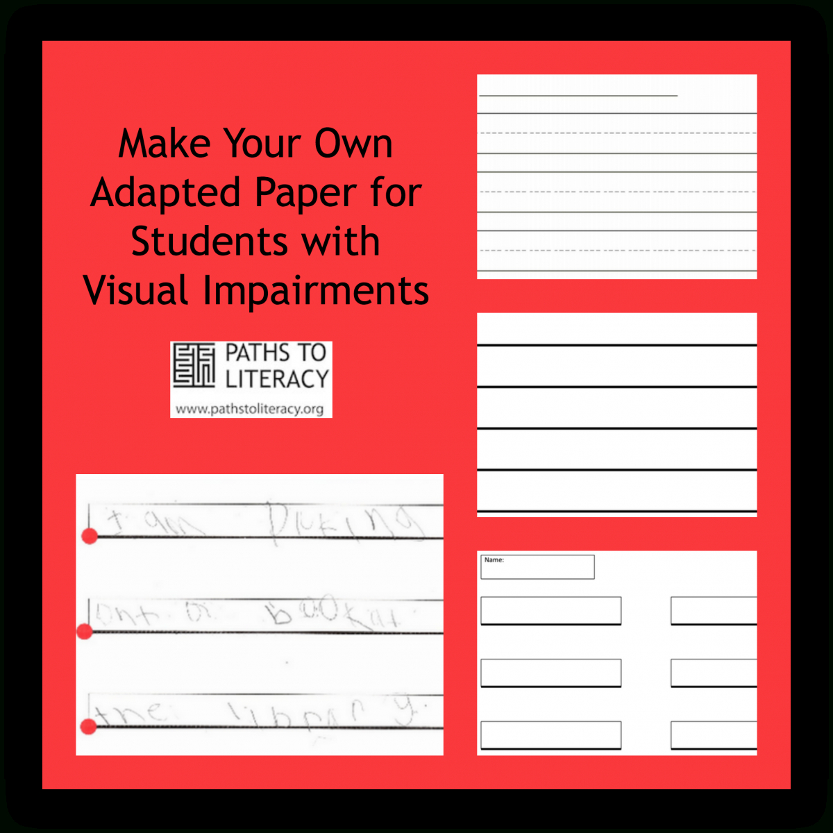 Make Your Own Adapted Paper – Paths To Literacy in Bold Lined Paper For Visually Impaired Printable