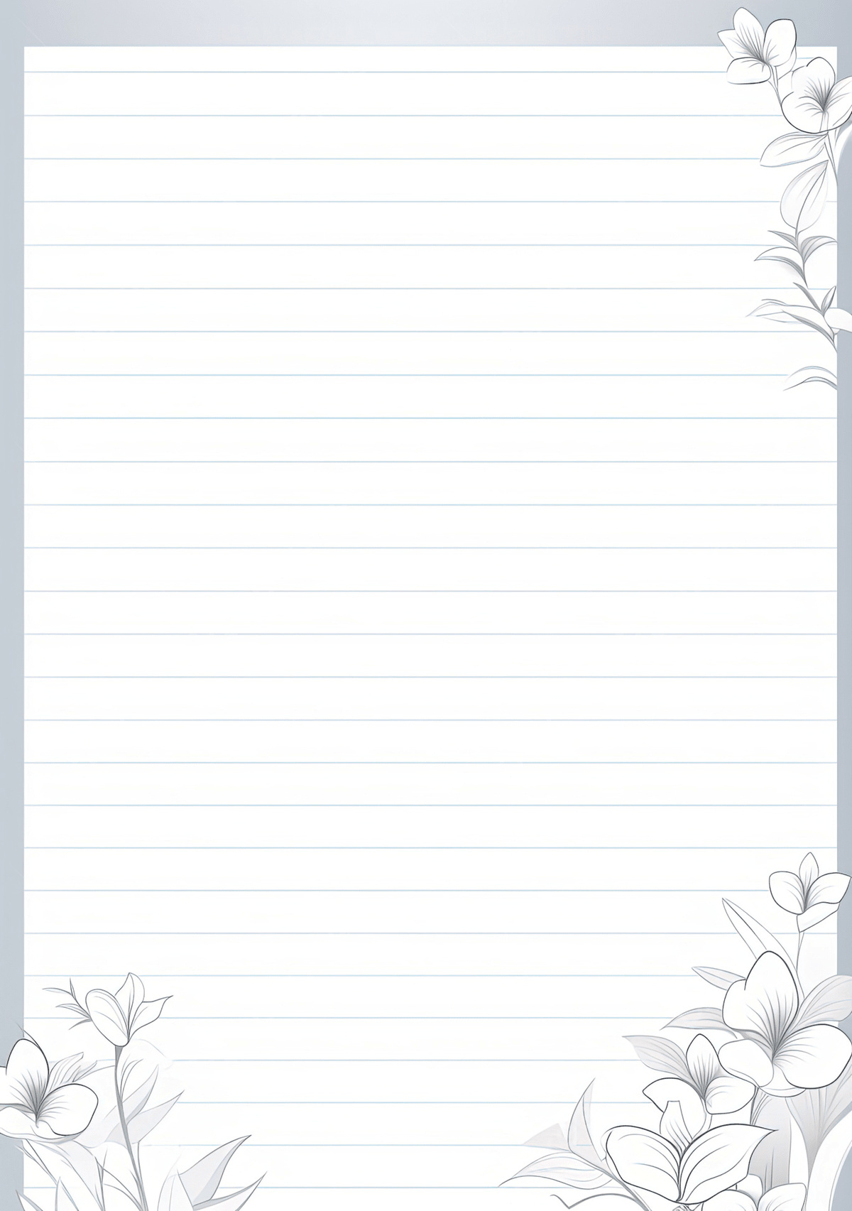 Notebook Writing Paper With The Outline Of A House And Trees regarding Lined Paper With House Design Free Printable