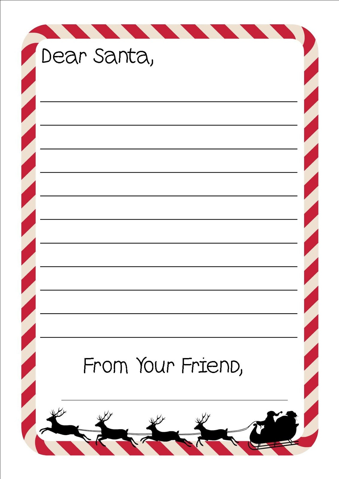 Our Worldwide Classroom: Free Printable Letter To Santa Writing Paper inside Santa Lined Paper Free Printable