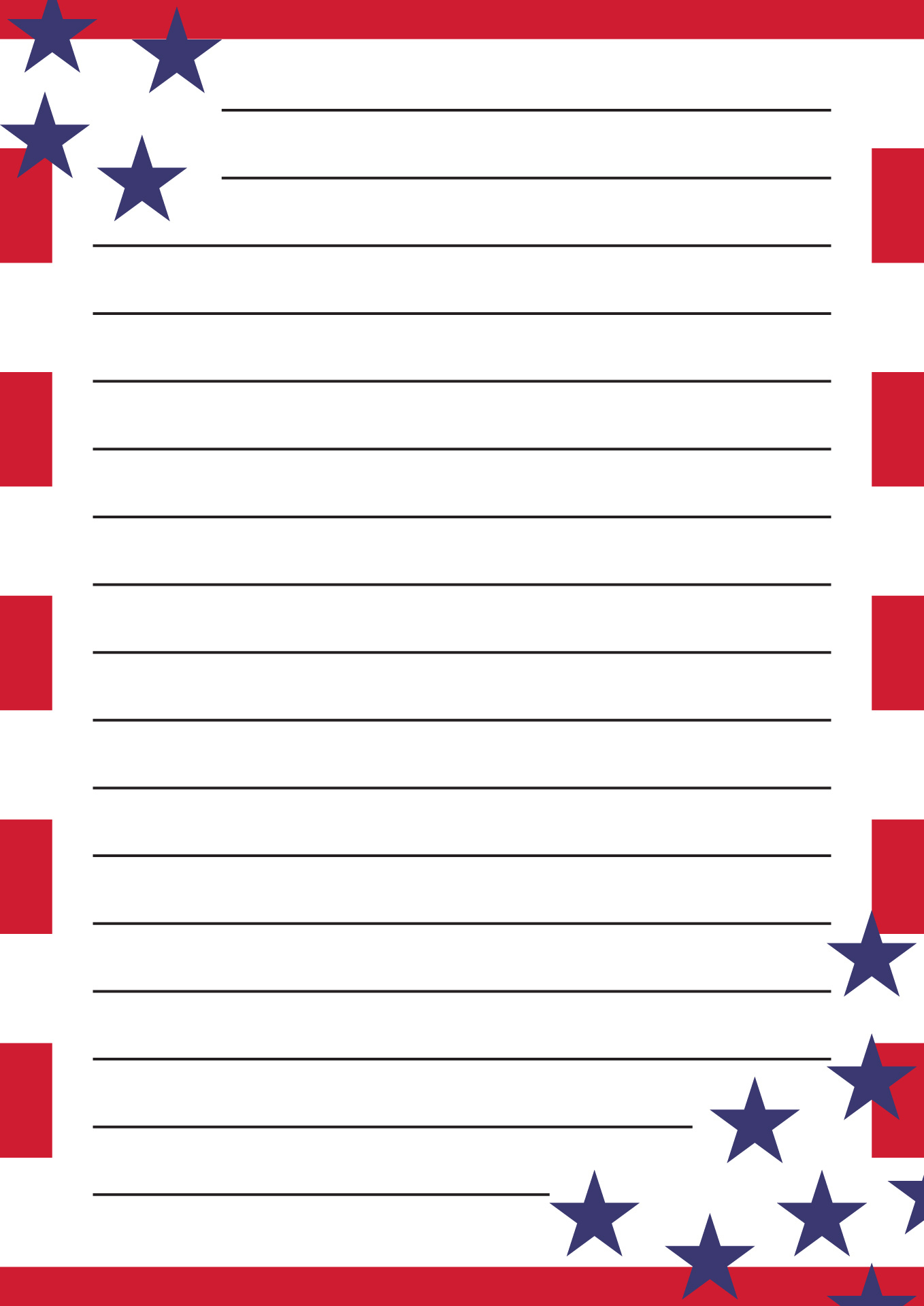 Patriotic Stationery - 11 Free Pdf Printables | Printablee in Patriotic Lined Writing Paper Printable Free