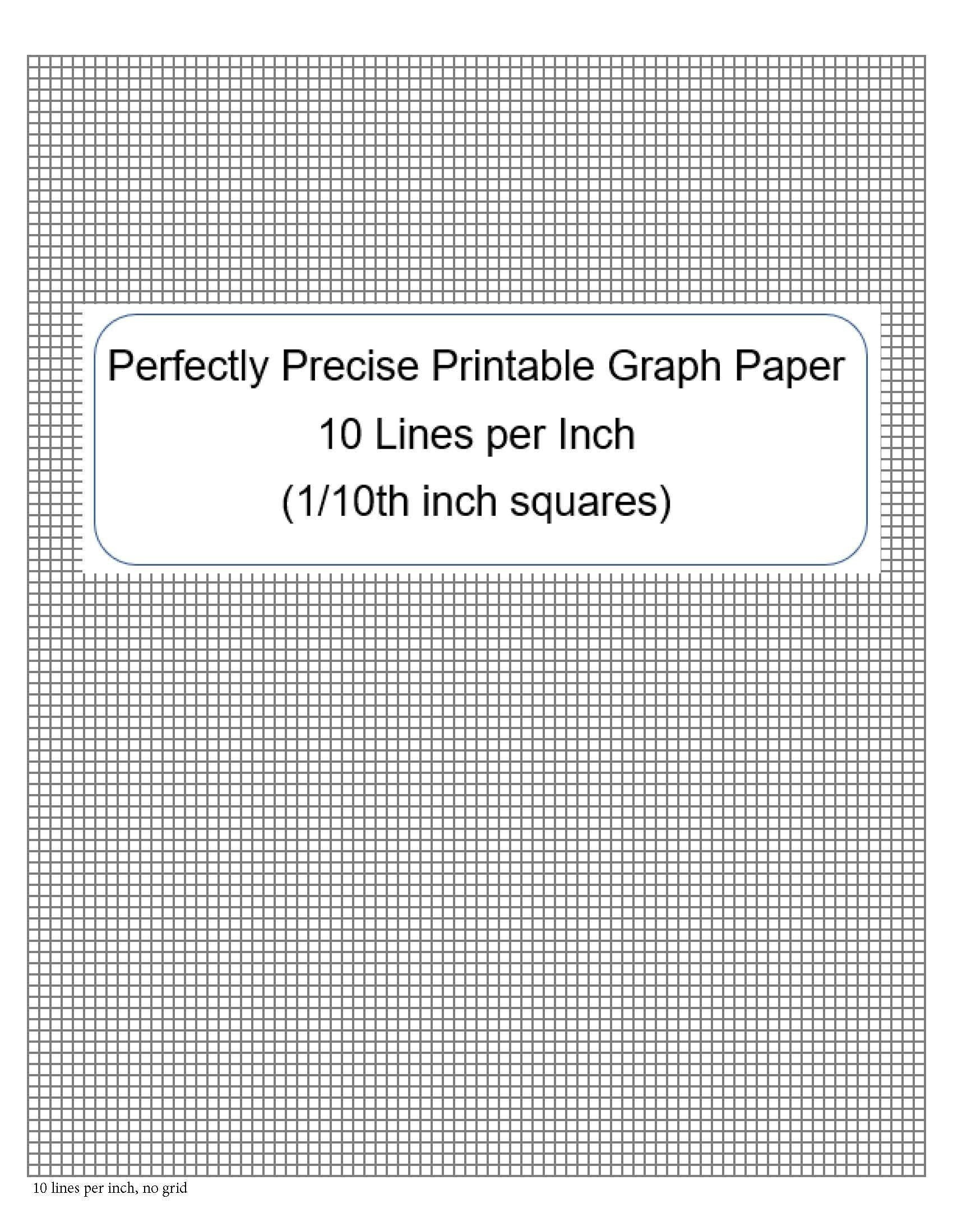 Perfectly Scaled And Precise Printable Graph Paper - 10 Lines Per inside Printable Graph Paper 10 Lines Per Inch