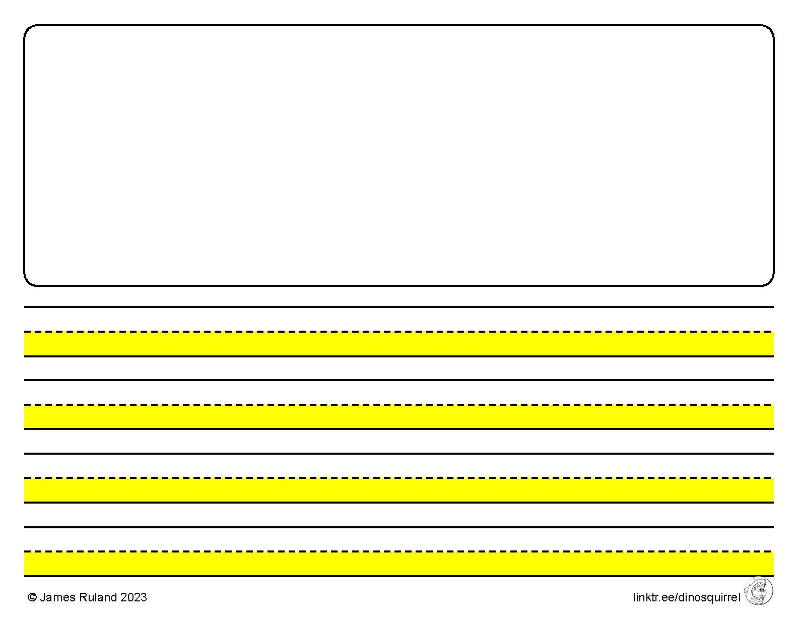 Printable Adaptive Primary Handwriting Paper - Highlighted B&amp;amp;W inside Printable Highlighted Lined Paper