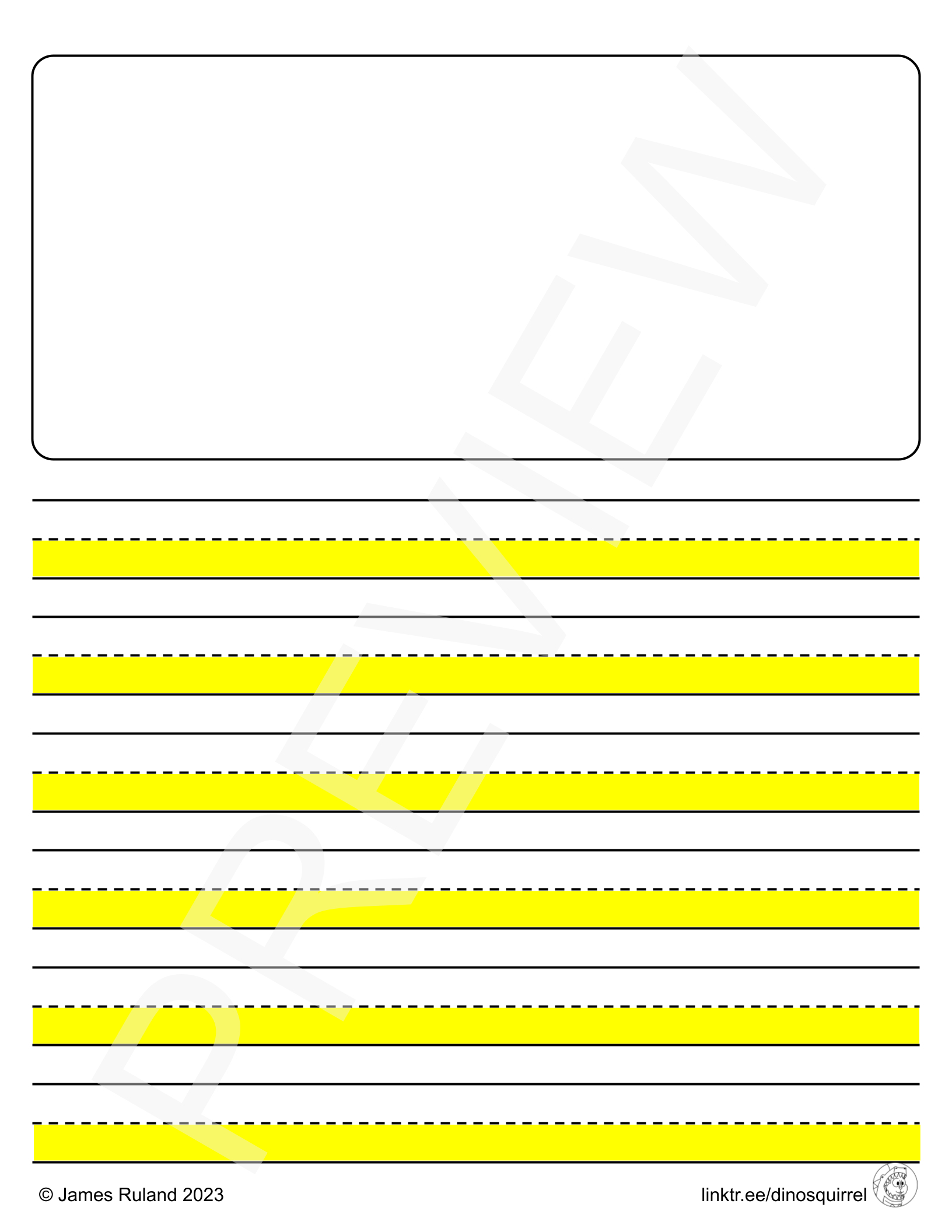 Printable Adaptive Primary Handwriting Paper - Highlighted B&amp;amp;W intended for Highlighted Lined Paper Printable