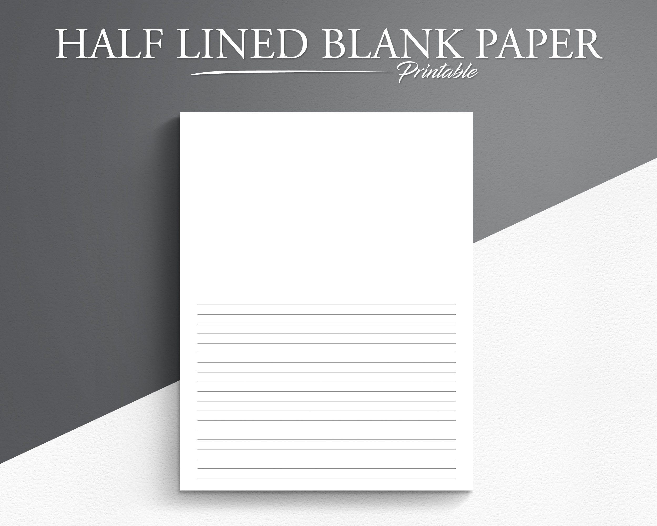 Printable Half Lined Blank Paper. Printable Pdf Lined Paper within Printable Half Lined Paper
