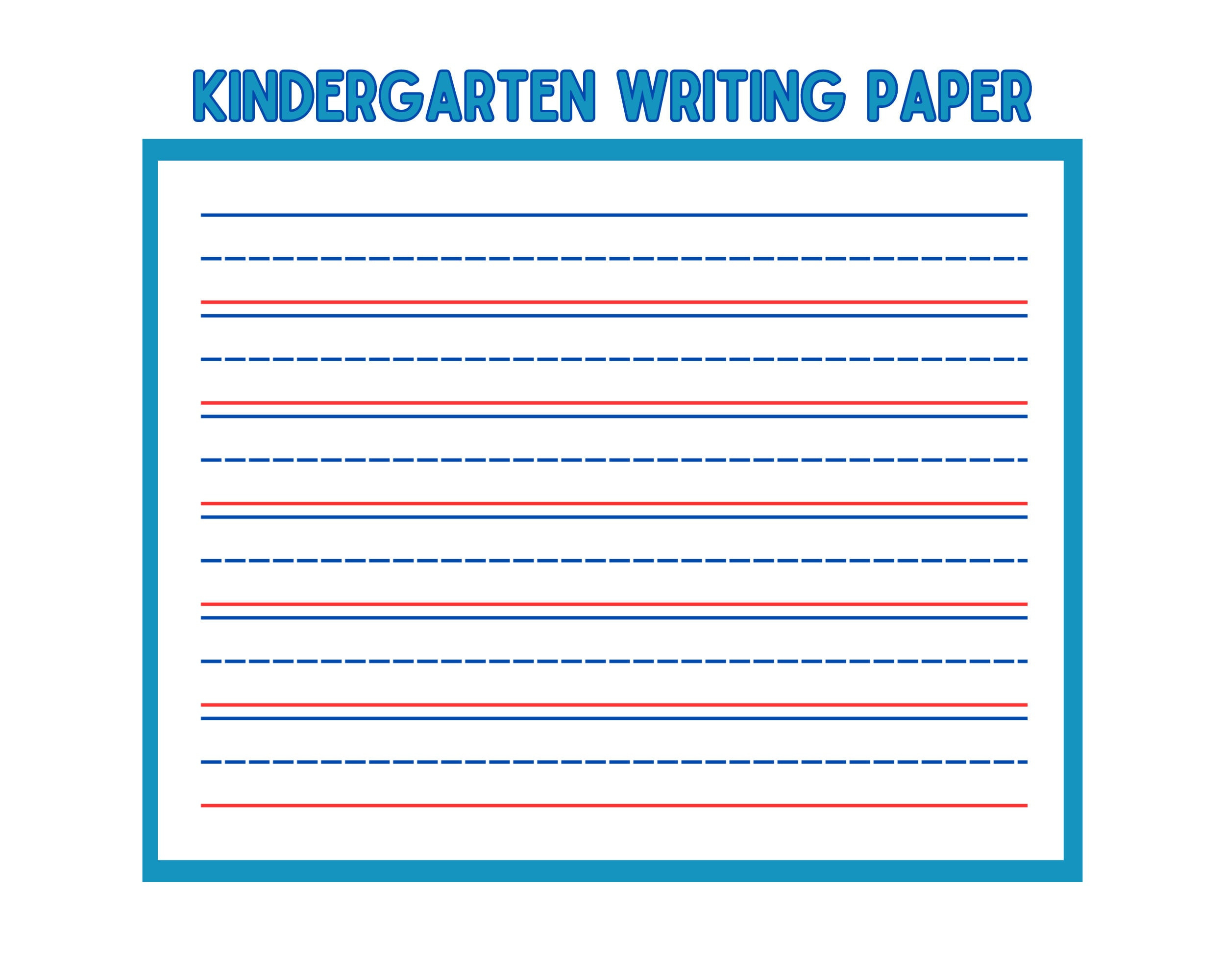 Printable Handwriting Paper: Red &amp;amp; Blue Lines, Practice For Kids inside Kindergarten Red and Blue Lined Handwriting Paper Printable